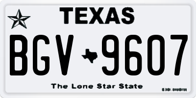TX license plate BGV9607