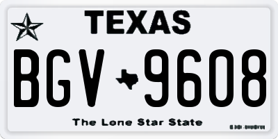 TX license plate BGV9608