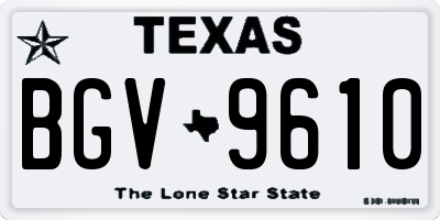 TX license plate BGV9610