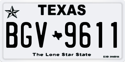 TX license plate BGV9611