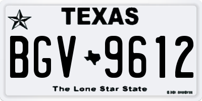 TX license plate BGV9612