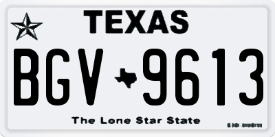 TX license plate BGV9613