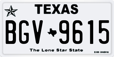 TX license plate BGV9615