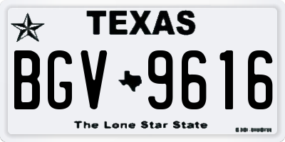 TX license plate BGV9616