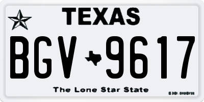 TX license plate BGV9617