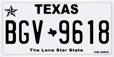 TX license plate BGV9618