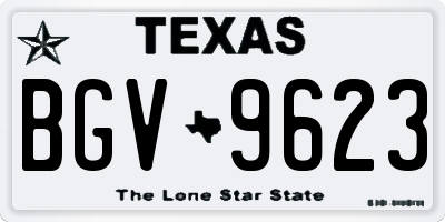 TX license plate BGV9623
