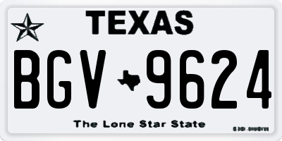TX license plate BGV9624