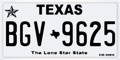 TX license plate BGV9625