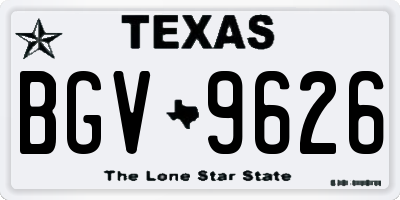 TX license plate BGV9626