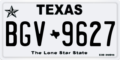 TX license plate BGV9627