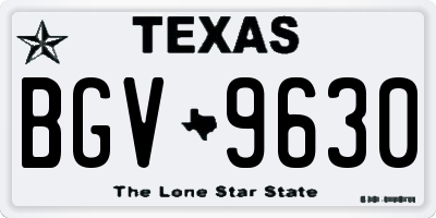 TX license plate BGV9630