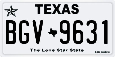 TX license plate BGV9631