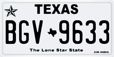 TX license plate BGV9633