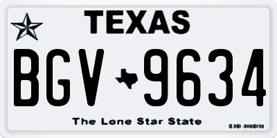 TX license plate BGV9634