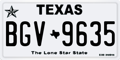 TX license plate BGV9635