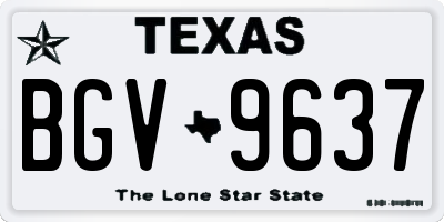 TX license plate BGV9637
