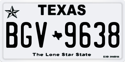 TX license plate BGV9638