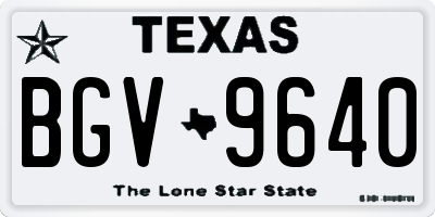 TX license plate BGV9640