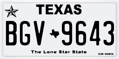 TX license plate BGV9643