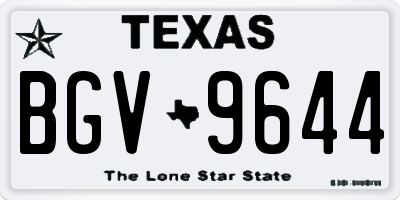 TX license plate BGV9644