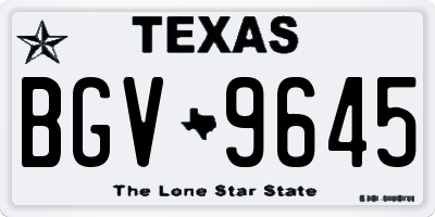 TX license plate BGV9645