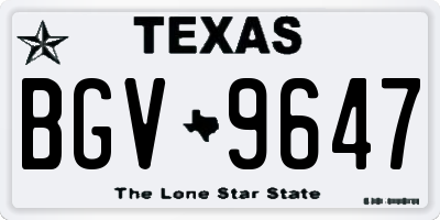TX license plate BGV9647