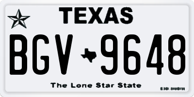 TX license plate BGV9648