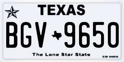TX license plate BGV9650