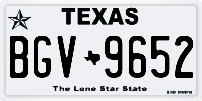 TX license plate BGV9652