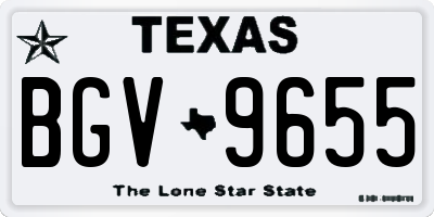 TX license plate BGV9655