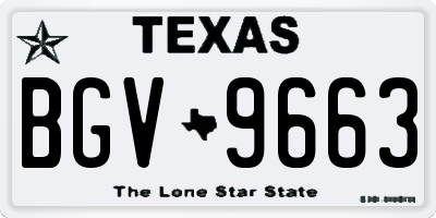 TX license plate BGV9663