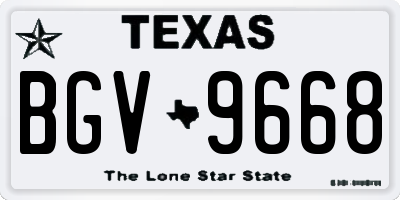 TX license plate BGV9668