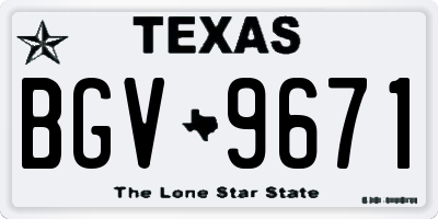 TX license plate BGV9671