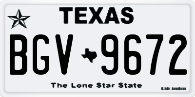 TX license plate BGV9672