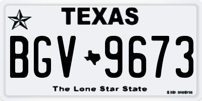 TX license plate BGV9673