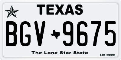 TX license plate BGV9675
