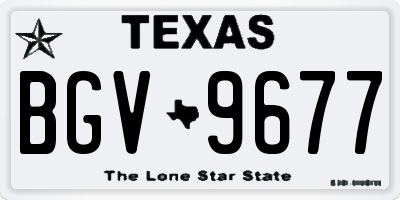 TX license plate BGV9677
