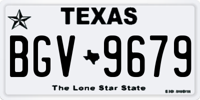 TX license plate BGV9679