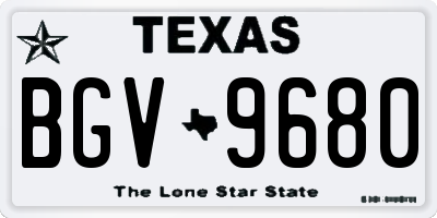 TX license plate BGV9680