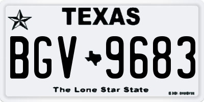 TX license plate BGV9683