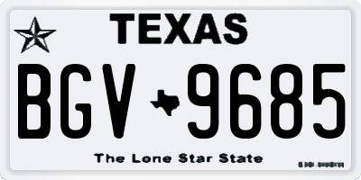 TX license plate BGV9685