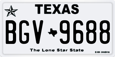 TX license plate BGV9688