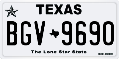 TX license plate BGV9690