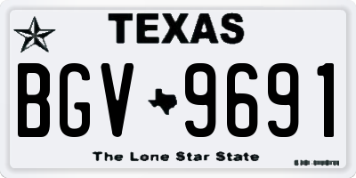 TX license plate BGV9691