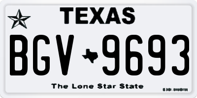 TX license plate BGV9693