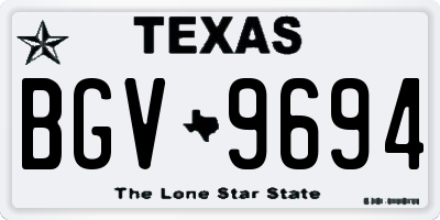 TX license plate BGV9694