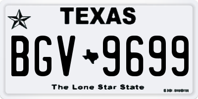 TX license plate BGV9699