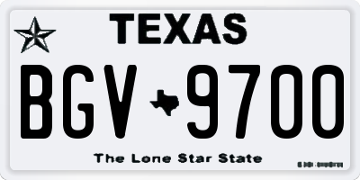TX license plate BGV9700