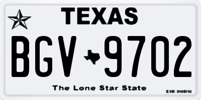 TX license plate BGV9702
